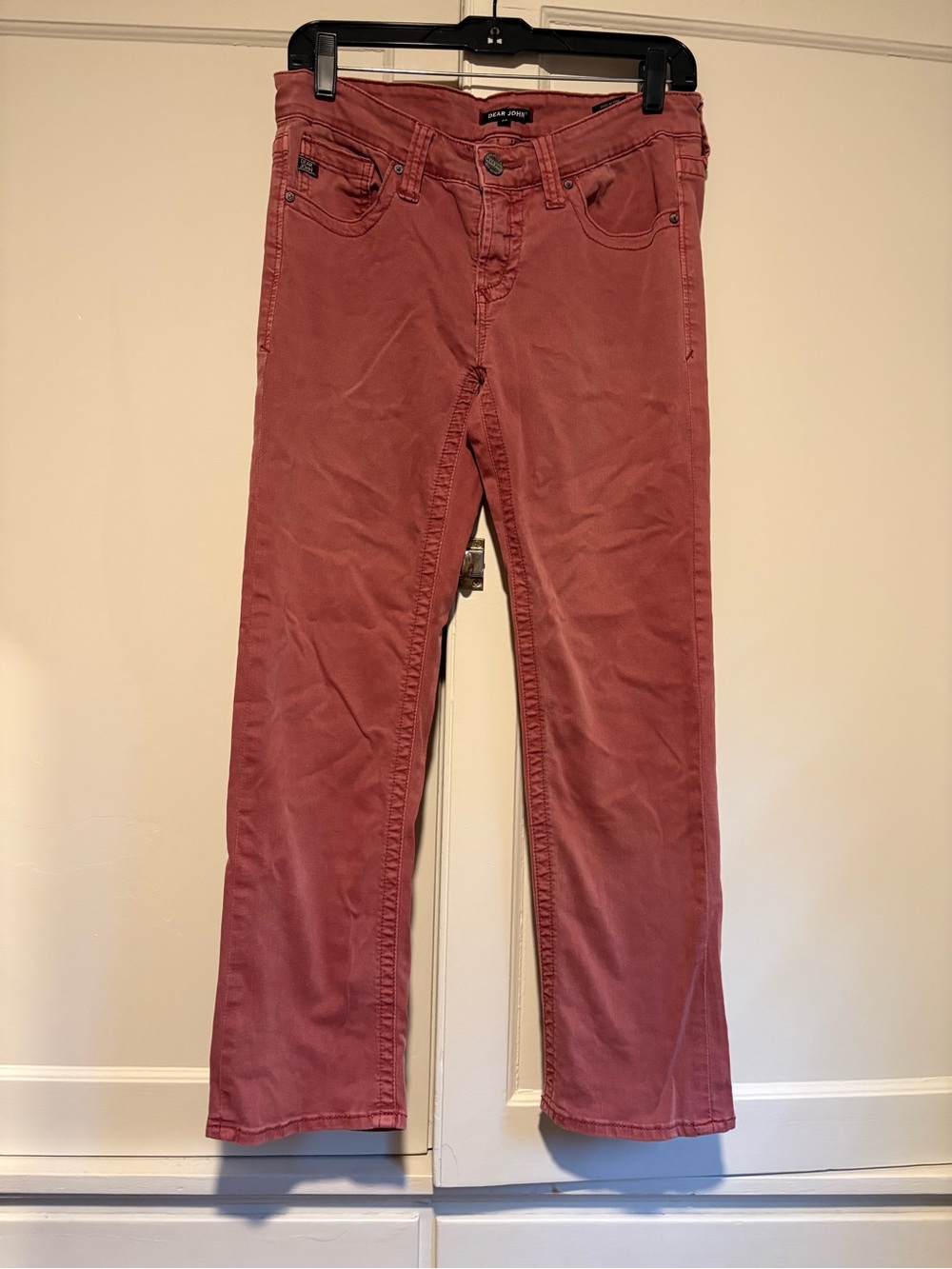 Dear John Rose Colored Low Rise Straight Leg Jeans